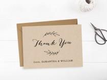 wedding photo -  Printable wedding thank you card template, Editable text and color, Rustic thank you card, INSTANT DOWNLOAD, Edit in Word or Pages