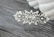 wedding photo - Pearl & Swarovski Crystal Bridal Comb, Victorian Bridal Hair Comb,Bridal Mantilla Comb,Diamante Hair Comb,Ornate Crystal Pearl Bridal Comb