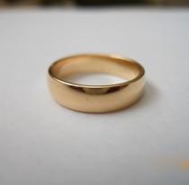 wedding photo - Wide Low Dome Band 14k Gold Filled