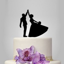 wedding photo -  funney, silhouette wedding cake topper bride and groom