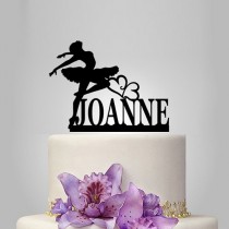 wedding photo -  personalised cake topper with ballerina dancer, birthday cake topper