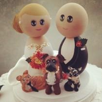 wedding photo - Custom Wedding Cake Toppers and Pets