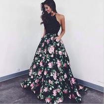 wedding photo -  Laura Mara Same Style Prom Dress Black Ball Gown Beaded with Rose Print