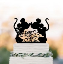 wedding photo - Disney Wedding Cake topper mr and mrs, minnie and mickey wedding cake toppers , funny wedding cake toppers rustic, Birthday cake topper