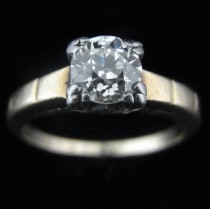 wedding photo -  Antique .76 carat Old European Cut Diamond 14k Gold Engagement Ring Certif c1942