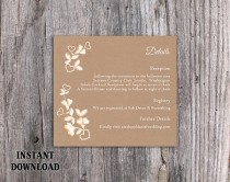 wedding photo -  DIY Lace Wedding Details Card Template Editable Word File Download Printable Burlap Vintage Details Card Floral Rustic Enclosure Card