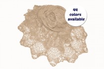 wedding photo - Knitted Wedding Lace Shawl, Available in a Three Sizes - Semicircular Beige Women's Mohair Knitted Wrap For Wedding Dress - Winter Shawl