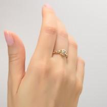 wedding photo - Braided Engagement Ring - 14K Gold and Moissanite engagement ring, celtic ring, engagement ring, Moissanite ring, art deco, edwardian, 5