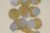 wedding photo - Gold and Silver Glitter Paper Garland: Wedding or Christmas Garland