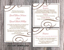 wedding photo -  DIY Wedding Invitation Template Set Editable Word File Instant Download Elegant Printable Invitation Pink Wedding Invitation Pink Invitation