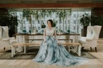 wedding photo - A Blue Watercolor Wedding Dress