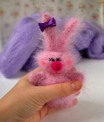wedding photo - Pink Bunny stuffed doll Amigurumi bunny Toy Miniature Animals Rabbit Stuffed Toys pluch Rabbits plush bunny toy pink rabbit christmas gift
