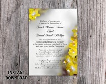 wedding photo -  DIY Wedding Invitation Template Editable Word File Instant Download Printable Flower Invitation Orchid Wedding Invitation Yellow invitation