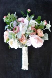 wedding photo - Blush Pink Peony Bouquet 