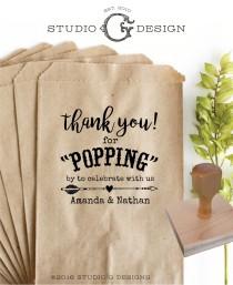 wedding photo - THANK YOU Popcorn Bag Favor Stamp – 3x3 in  – Personalized Wedding Paper Goods