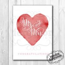 wedding photo - 5X7 Printable "Mr and Mrs Congratulations" Card 