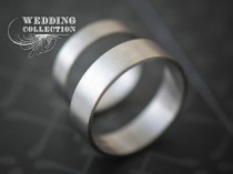 wedding photo - Palladium Wedding Bands 4mm & 6mm All Recycled Metal Hand Forged