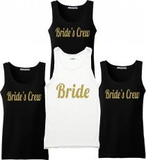 wedding photo - Bridesmaid Shirts. Set of  Bridesmaid T-Shirts. Bridal Party Shirts. Wedding Party T-Shirts. Bride, Bridesmaid, Maid of Honor Shirts.