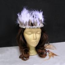 wedding photo - Feather Headdress, Wedding Hairpiece, Bohemian Headdress, Wedding Crown, Gypsy Feather Headdress, Feather Crown Headband, Costume Hair