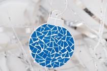 wedding photo - Christmas tree ball ornament Christmas mosaic ball Xmas blue bauble Christmas tree Decor One sided New Year gift Giftware Unique gift