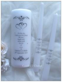 wedding photo - Unity Candle Set - Personalised Unity Candle - Wedding Candles - Unity Candle