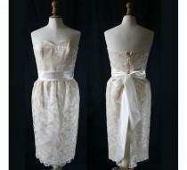 wedding photo - Wedding dress, French lace of Calais, Single model, Vintage 1980's