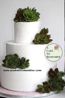 wedding photo - Gumpaste succulent cake topper for wedding cakes, edible succulents for cakes, sugar flowers,  edible flowers, rustic wedding cake topper.