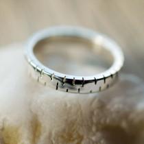wedding photo - Silver Sawtooth Ring, Men's Wedding Ring, Wedding Band for Him, Rugged Ring, Authentic Style, Sterling Silver Ring, Handmade Jewelry