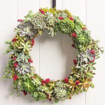 wedding photo - How to Make a Holiday Succulent Wreath 
