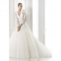 wedding photo - Retro Princess Lace & Tulle Floor Length V Neck Wedding Dress With Appliques - Compelling Wedding Dresses