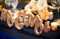 wedding photo - Glitter Mr and Mrs Sign for Wedding Sweetheart Table, Mr and Mrs Letters, Large Thick Mr & Mrs Sign Set (Item - TMK200)