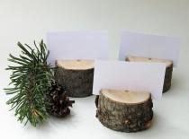 wedding photo - 12 reclaimed pine place card holders, reclaimed wood table number holders, branch place card holders, rustic wedding name card holders
