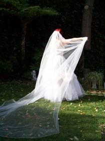 wedding photo - Cathedral Wedding Veil, Finished and Unfinished Edges