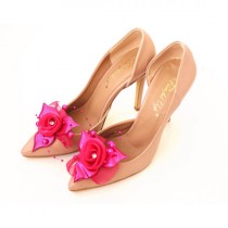 wedding photo -  Rose Shoe Clips with handmade flowers, shoe accessories, wedding accessories