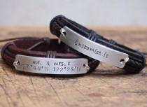 wedding photo - Personalized coordinates bracelet, Latitude Longitude Bracelet, Mens nameplate Bracelet, GPS Bracelet, Engraved Bracelet, personalized gift