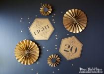 wedding photo - Hexagon Art Deco Wedding Table Numbers Sets - Gold & Black Art Deco Wedding, Gatsby Wedding, Vintage Wedding ( Set of 12 or 24)