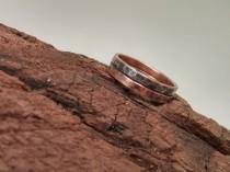 wedding photo - Rustic Men's Copper Wedding Band / Distressed Antique Oxidized Finish / Hammered Fused Rings / Men's Jewelry / Fashion Ring / Gift for Him