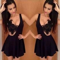 wedding photo -  Sexy Short Black Backless Cocktail Party Dress for Women