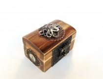 wedding photo - Engagement Ring Box - Pirate Treasure Chest - Nautical Wedding - Ring Bearer Box - Kraken Octopus Box