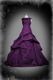 wedding photo - Purple Wedding Dress Gothic Ball Gown - Casey Style - Custom Made in your size
