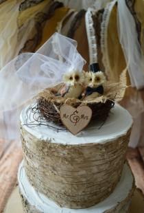 wedding photo - country-woodland-snow-barn-rustic wedding-Owls wedding cake topper-Barn owls cake topper-Rustic cake topper-Rustic wedding-OWLS-snow owls