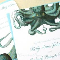 wedding photo - Octopus Nautical Wedding Invitations, Ocean Wedding Invitations