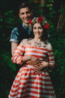 wedding photo - Pastel & Tattoos: An Anniversary Party Turned Surprise Wedding!