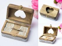 wedding photo - Personalized Ring Box Moss Wedding Rustic ring Holder Keepsake Shabby Chic Wedding RIng box