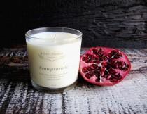 wedding photo - POMEGRANATE Candle Organic Coconut Wax Candle Essential Oils All Natural 10 oz.