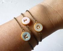 wedding photo - Letter Bracelet  - Petite Bracelet - Girl Bracelet - Dainty personalized bracelet
