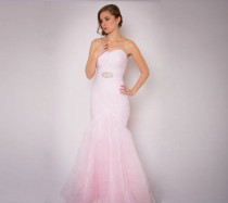 wedding photo - Blush Wedding Dress - Couture Wedding Gown - Colored Wedding Dress Pink, Blue, Green, Yellow, Orange, Purple