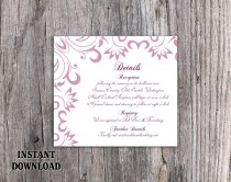 wedding photo -  DIY Wedding Details Card Template Editable Word File Download Printable Purple Details Card Lavender Details Card Elegant Information Cards