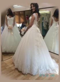 wedding photo -  Beautiful low back princess tulle ball gown wedding dress