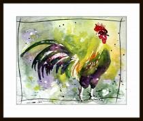 wedding photo - Rooster Art - Watercolor Painting - Rooster - Wall Decor, Wall Art